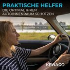 Kewago Rückenlehnenschutz Auto Kinder 2 Stück schwarz - Trittschutz Autositz & Rücksitzschoner - Sitzschoner Auto Vordersitze - Autositz Schutz vor Schmutz, Abdrücken & Kratzern - Schutzmatte