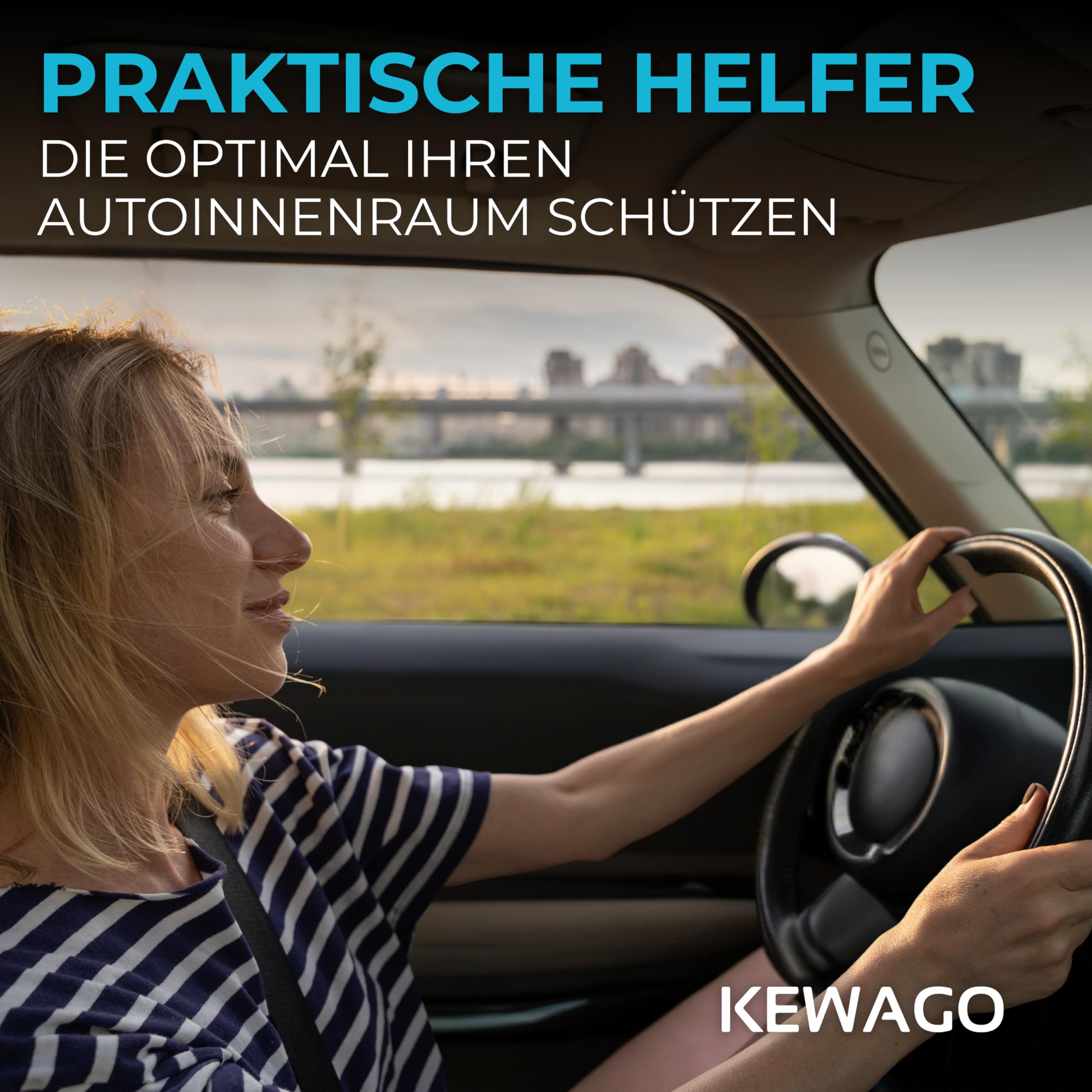 Kewago Rückenlehnenschutz Auto Kinder 2 Stück schwarz - Trittschutz Autositz & Rücksitzschoner - Sitzschoner Auto Vordersitze - Autositz Schutz vor Schmutz, Abdrücken & Kratzern - Schutzmatte