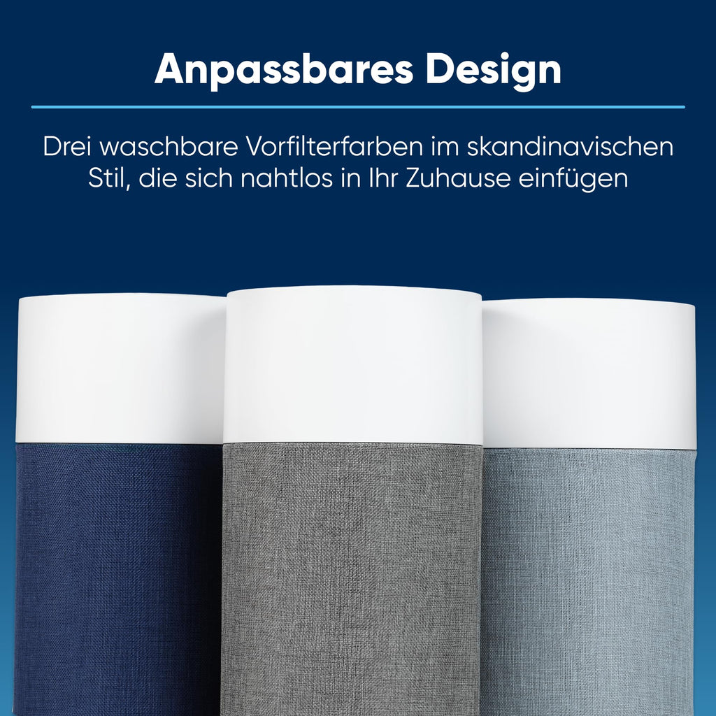 BLUEAIR Blue Pure 511 Luftreiniger für kleine Räume bis 38 m² – Leise, mit HEPASilent-Technologie – ideal für Zuhause, Schlafzimmer, Kinderzimmer – gegen Staub, Allergene, Rauch, Schimmel, Tierhaare