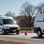 Wiltec Abschleppstange 3 teilig 2 m bis 3 t, Abschlepphilfe Schleppstange aus Stahl mit Warnfarbe, Fähnchen, Dämpfer und Tasche