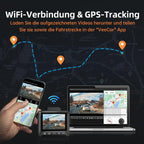 Dashcam Auto Vorne Hinten 4K+1080P, Dash Cam Auto mit GPS WiFi, Parküberwachung, Dual Autokamera mit 32GB Karte, 170° Weitwinkel, Super Nachtsicht, G-Sensor, Loop-Aufnahme, APP Steuerung, Max 256GB