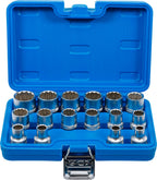 BGS 2226 | Steckschlüssel-Einsatz-Satz Zwölfkant | 16-tlg. | 12,5 mm (1/2") | SW 8 - 24 mm | CV-Stahl