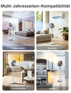 Pelonis Leiser Standventilator, 2-In-1 Standventilator mit Fernbedienung, 1500m³/h Luftvolume Luftzirkulator Fan 110CM Höhe 3-Geschwindigkeit 135°+90° Omni-direktional Oszillierend Ventilator