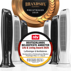 Brandson - Turmventilator Silent ECO Green - Preisträger 2025-9 Geschwindigkeitsstufen - DC Standventilor mit Fernbedienung - Oszillation - Ventilator mit Timer - sehr leise - energiesparend