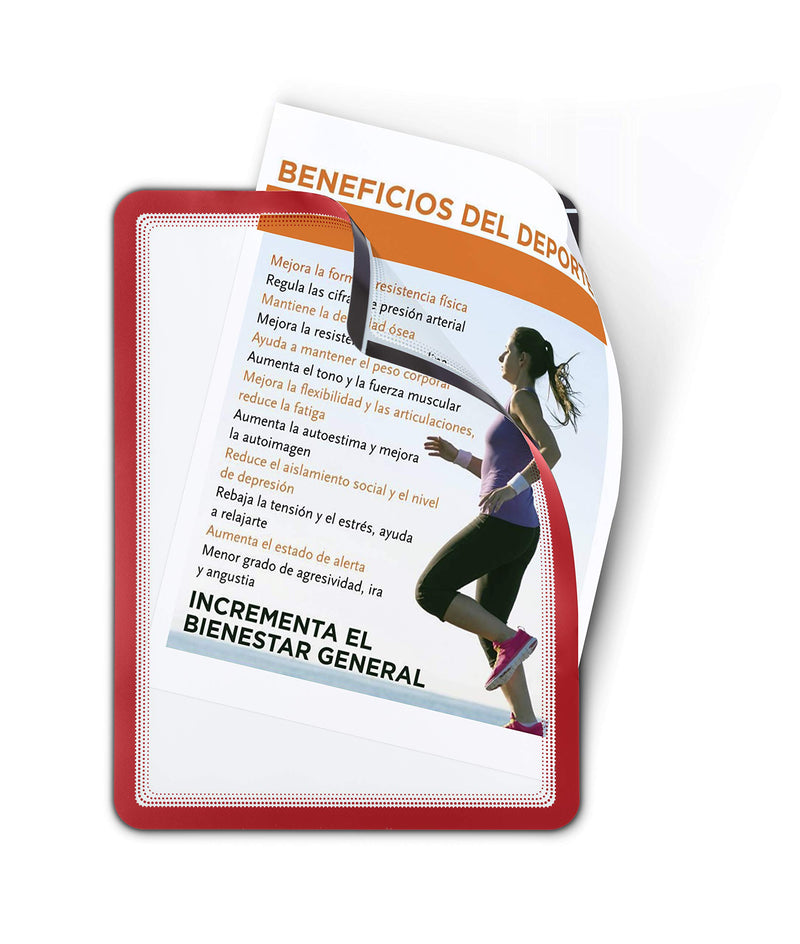 Djois, 194903 - Magnetischer Displayrahmen Magneto, A4, Rot, 2 Stück, Einzigartiges Design, Magnetische Rückseite, Blendfreie Oberfläche, Ideal für visuelle Kommunikation