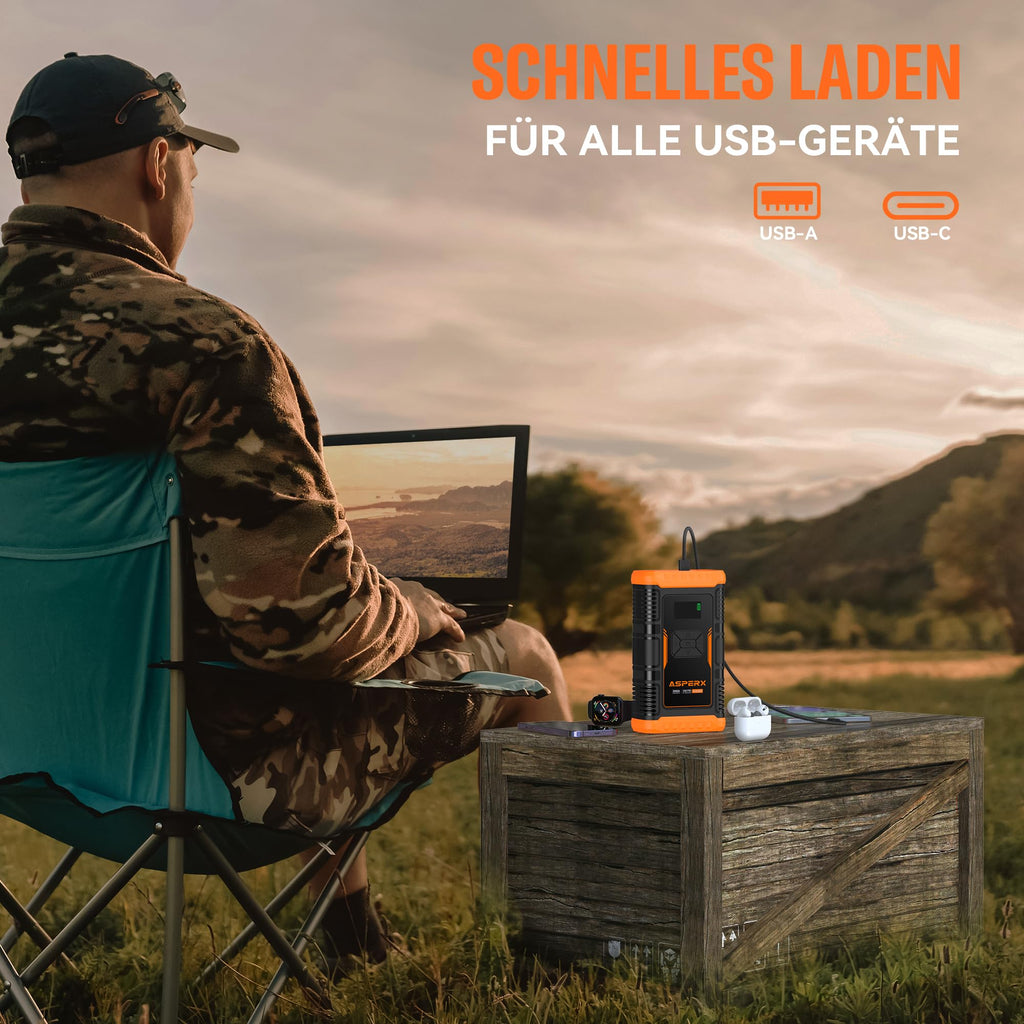 ASPERX Starthilfe Powerbank mit Kompressor,150PSI 3000A Auto Starthilfe Powerbank mit LED Taschenlampe Starthilfekabel,Jump Starter für 12V Motorrad SUV (Bis Zu 10L Benzin Oder 8L Diesel)