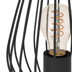 EGLO Tischlampe Newtown, 1 flammige Vintage Tischleuchte, Nachttischlampe aus Stahl, Farbe: Schwarz, Fassung: E27, inkl. Schalter