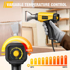SEEKONE Heißluftfön 2000W Heißluftpistole mit einstellbarer Temperatur 50-600℃ Heißluftpistolen-Kit mit 1.5S Schnelles Aufheizen und Überlastschutz für DIY-Handwerk Entfernen von Farbe