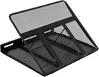 Amazon Basics Belüfteter, verstellbarer, ergonomischer Laptopständer, passend für ein Notebook bis 43,9 cm (17,3 Zoll), 33 x 28.7 x 18.5 cm, Schwarz