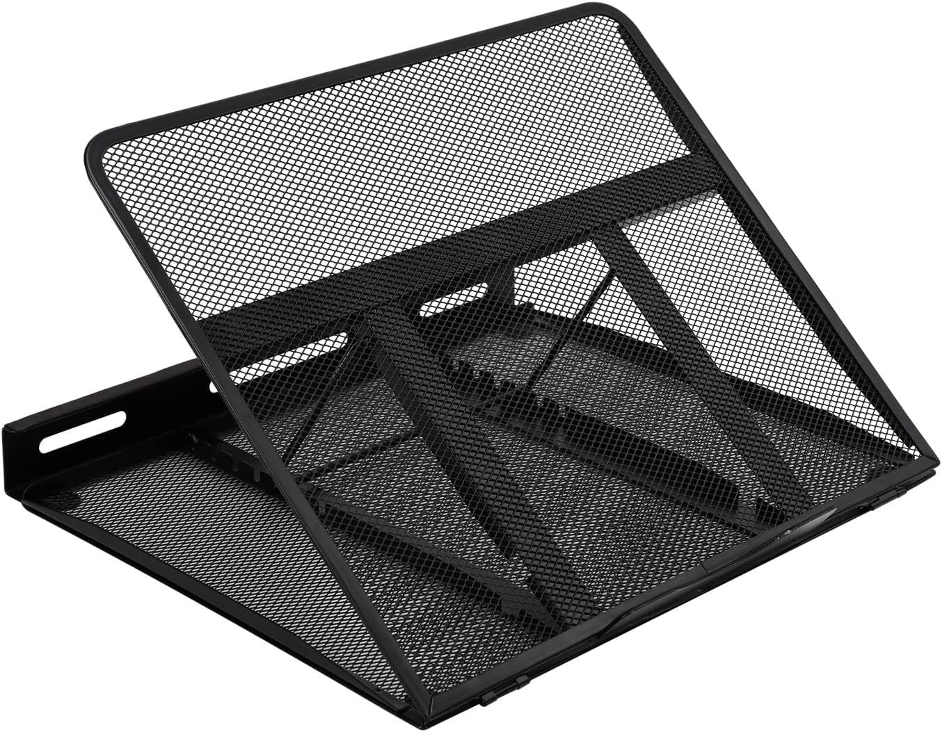 Amazon Basics Belüfteter, verstellbarer, ergonomischer Laptopständer, passend für ein Notebook bis 43,9 cm (17,3 Zoll), 33 x 28.7 x 18.5 cm, Schwarz