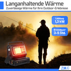 Z.M.C 2-in-1 Tragbare Gasheizung und Gaskocher mit LPG Anschluss, Camping Heizung 1,3 kW, Gasheizer für Outdoor, Camping, mobile Heizstrahler mit Piezozündung, Wärme & Kochen für unterwegs