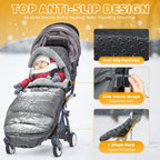 Orzbow Winter Fußsack Kinderwagen, Universeller Fußsack Buggy mit Reißverschluss, Wasserdicht Fusssack Kinderwagen Baby, Anti-Rutsch, Abnehmbar und Waschmaschinenfest, 104cm*44cm, Dunkelgrau