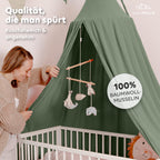lilimaus Baldachin Kinderzimmer [in 12 Farben] - Betthimmel aus 100% Baumwolle Musselin Handmade für Mädchen & Jungen - Babybett Himmel als Babyzimmer Deko - Vorhang für Kinderbett, Kuschelecke