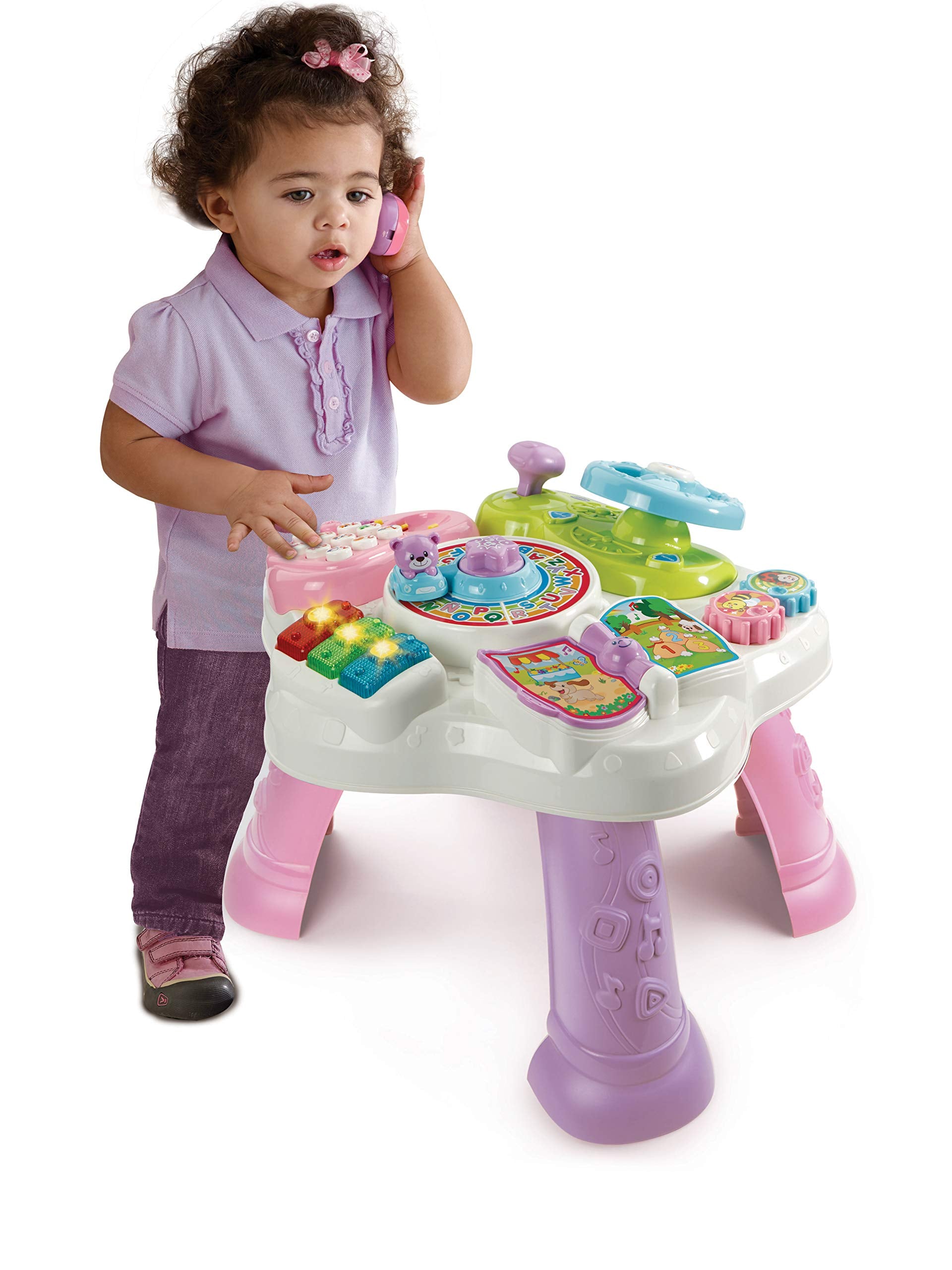 Vtech Baby Abenteuer Spieltisch pink – Bunter Babyspieltisch mit 6 Spielfeldern und interaktiven Elementen – Farben, Zahlen, Tiere, Musik und Formen spielerisch Lernen – Für Kinder von 12-36 Monaten