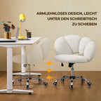 Yaheetech Schreibtischstuhl Bürostuhl Ergonomisch Bürosessel in Wolkenform Schminktischstuhl bis 136 kg Belastbar Computerstuhl Höhenverstellbar für Schlafzimmer Büro Wohnzimmer Weiß