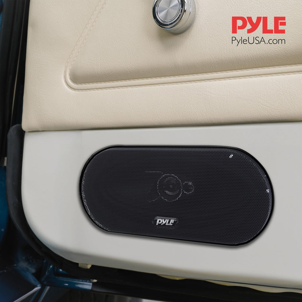 Pyle 3-Wege Universal Auto Lautsprecher - 300W 4"x10" Triaxial, Profi Audio, Tür-/Seitenkompatibel, PL410BK (Paar)