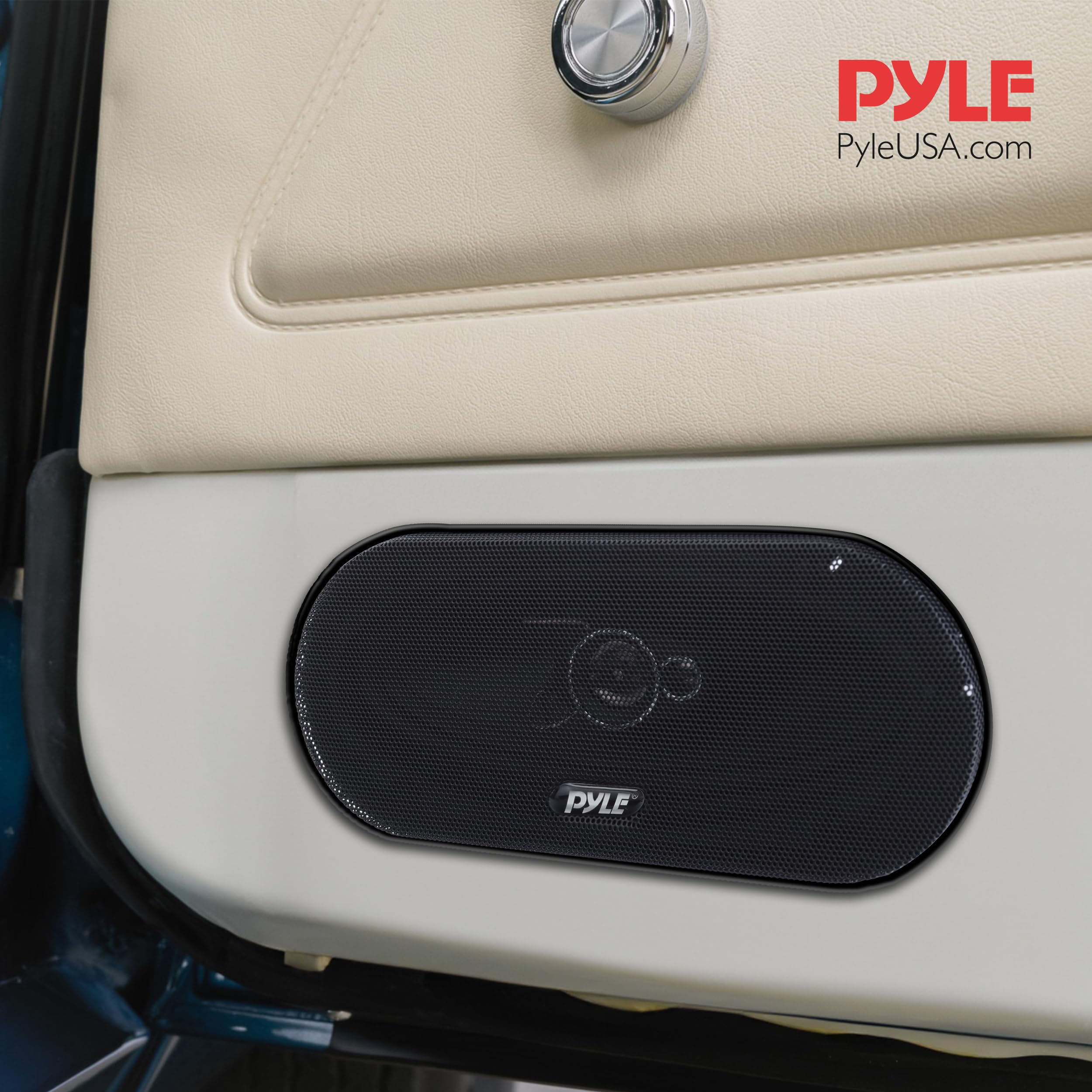 Pyle 3-Wege Universal Auto Lautsprecher - 300W 4"x10" Triaxial, Profi Audio, Tür-/Seitenkompatibel, PL410BK (Paar)
