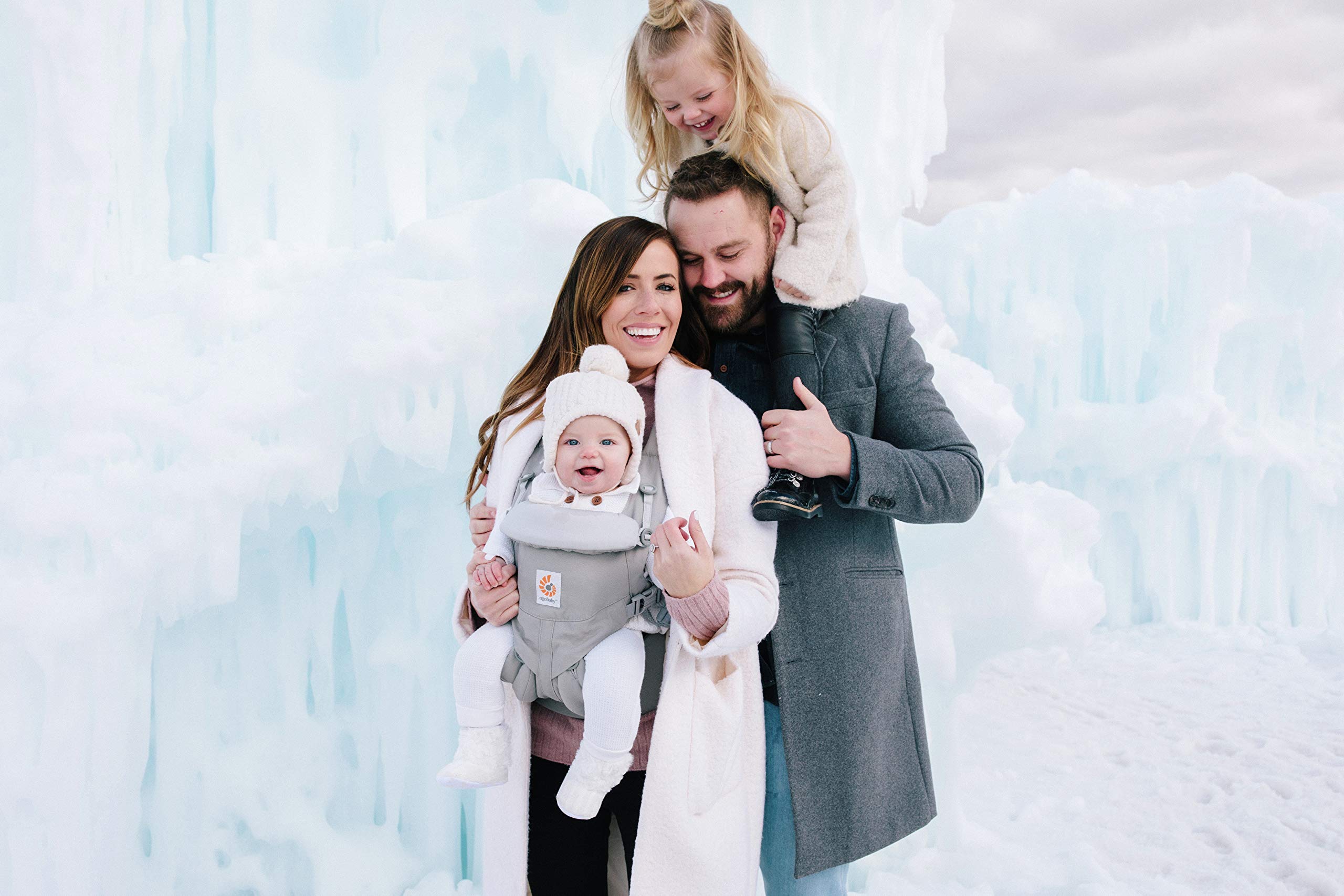 Ergobaby Omni 360 4-Positionen Babytrage für Neugeborene ab Geburt bis 20kg, 4-in-1 Kindertrage Tragesystem, Pearl Grey