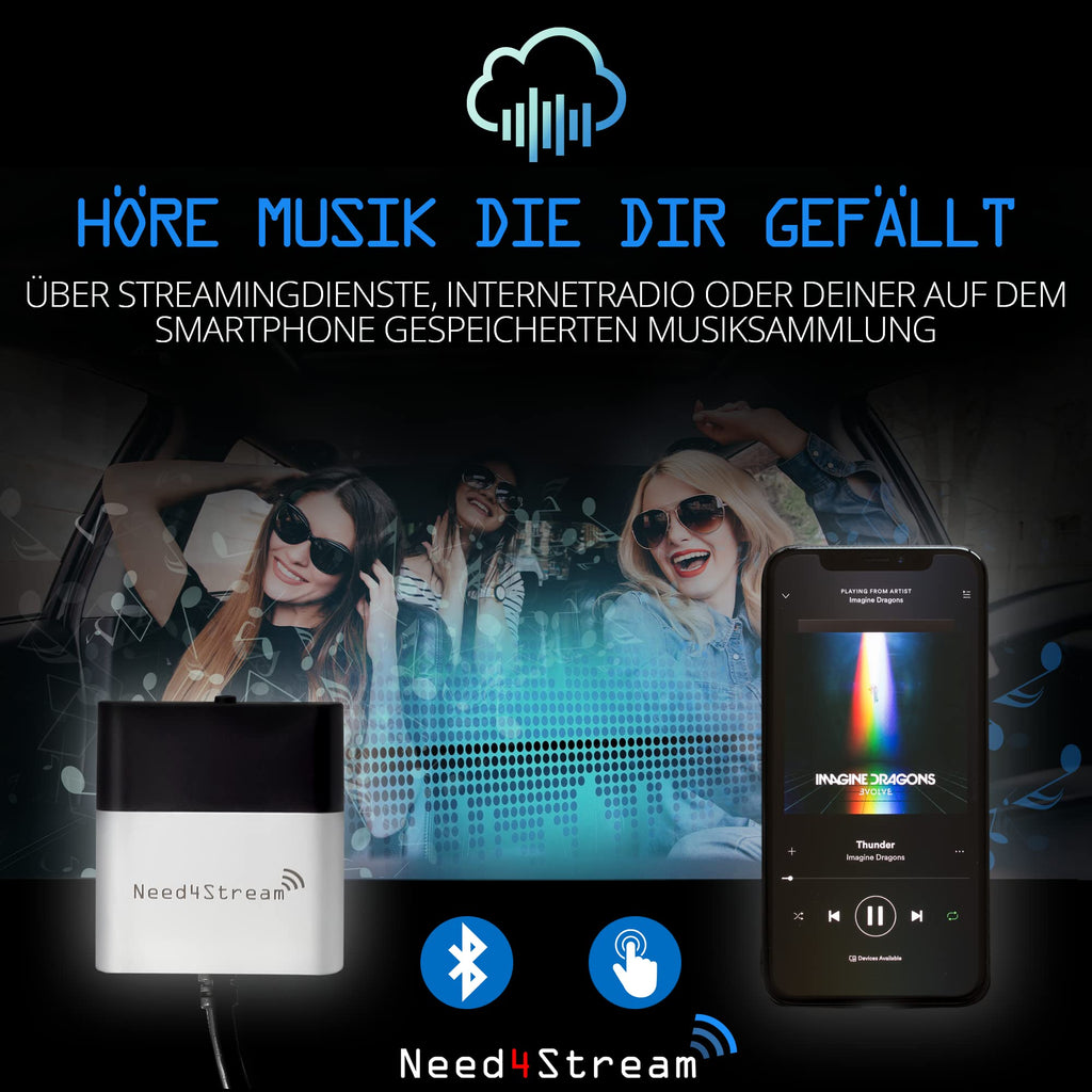 Need4Stream Bluetooth Audio Interface mit Titellisten, N4S300A-2G A2DP, kompatibel mit Audi Music Interface und MMI 2G, geeignet für iPhone und Android Smartphone
