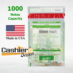 Cashier Depot Manipulationssichere Bankeintüten, 22,9 x 30,5 cm, transparent, serialisierte Nummerierung, Barcode, Press- & Seal Void Verschlussband