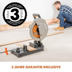 Evolution R355CPS Kappsäge Kapp-Zug-Gehrungssäge 2200 W | inkl. Ø 355 mm HM-Sägeblatt Multi-Material-Schneiden Holz, Aluminium, Stahl, Kunststoff | Schnittleistung von 120 x 120 mm | 0-45˚ Gehrung