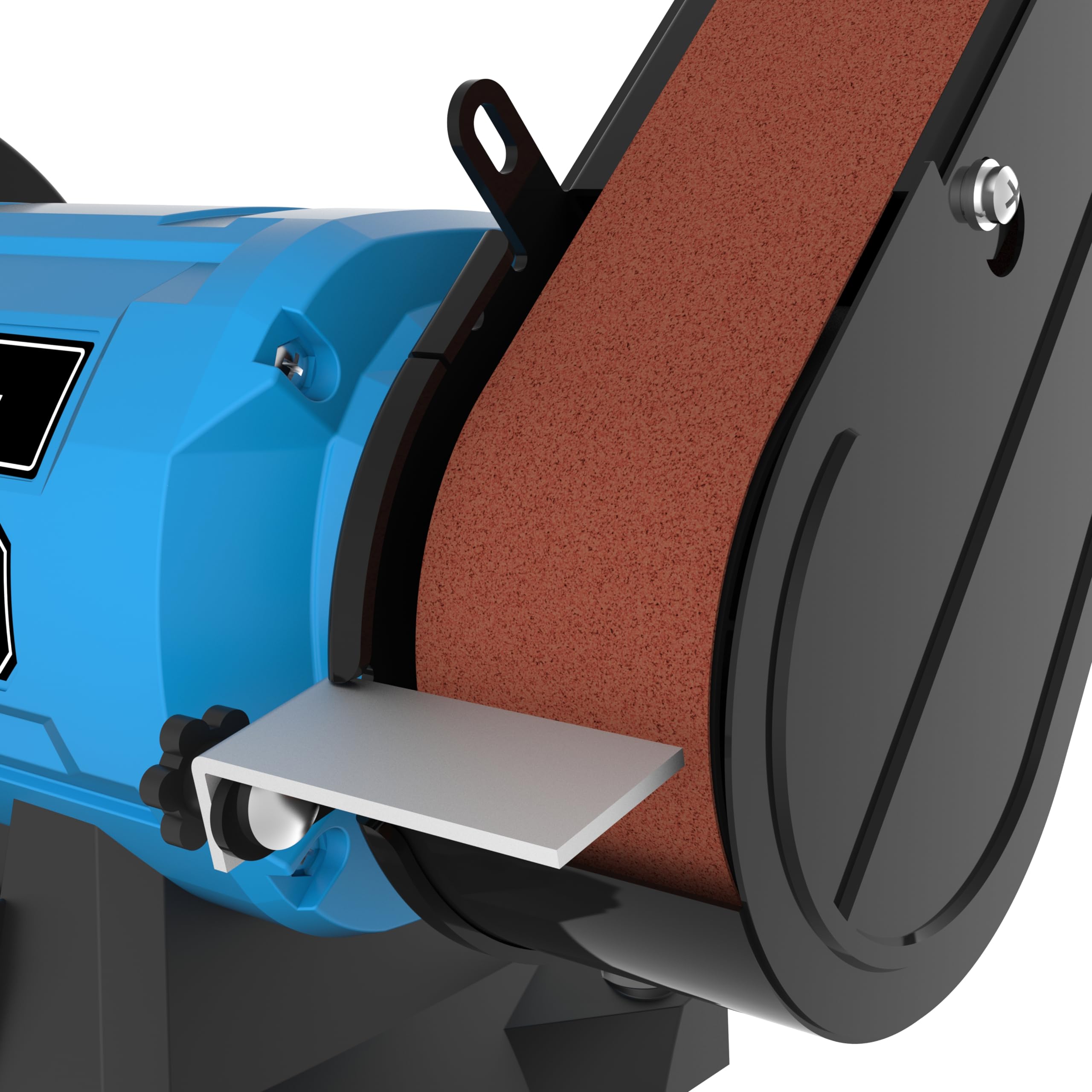 Güde Kombischleifer GKS 150-25 (250 W, 2980 1/min, Kondensatormotor, stabiler Maschinenfuß, Funkenschutzeinrichtung einstellbar, Feinschleifscheibe ø 150 mm 36 K, Schleifband 50x686 mm 80 K)