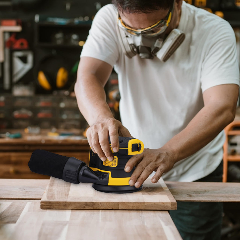 DEWALT 18 Volt Akku-Exzenterschleifer (Schleifpapier-ø: 125 mm, elektronische Drehzahlregulierung, Staubschutz für Getriebe und Schalter, mit Klettfix-System, ohne Akku und Ladegerät), DCW210N