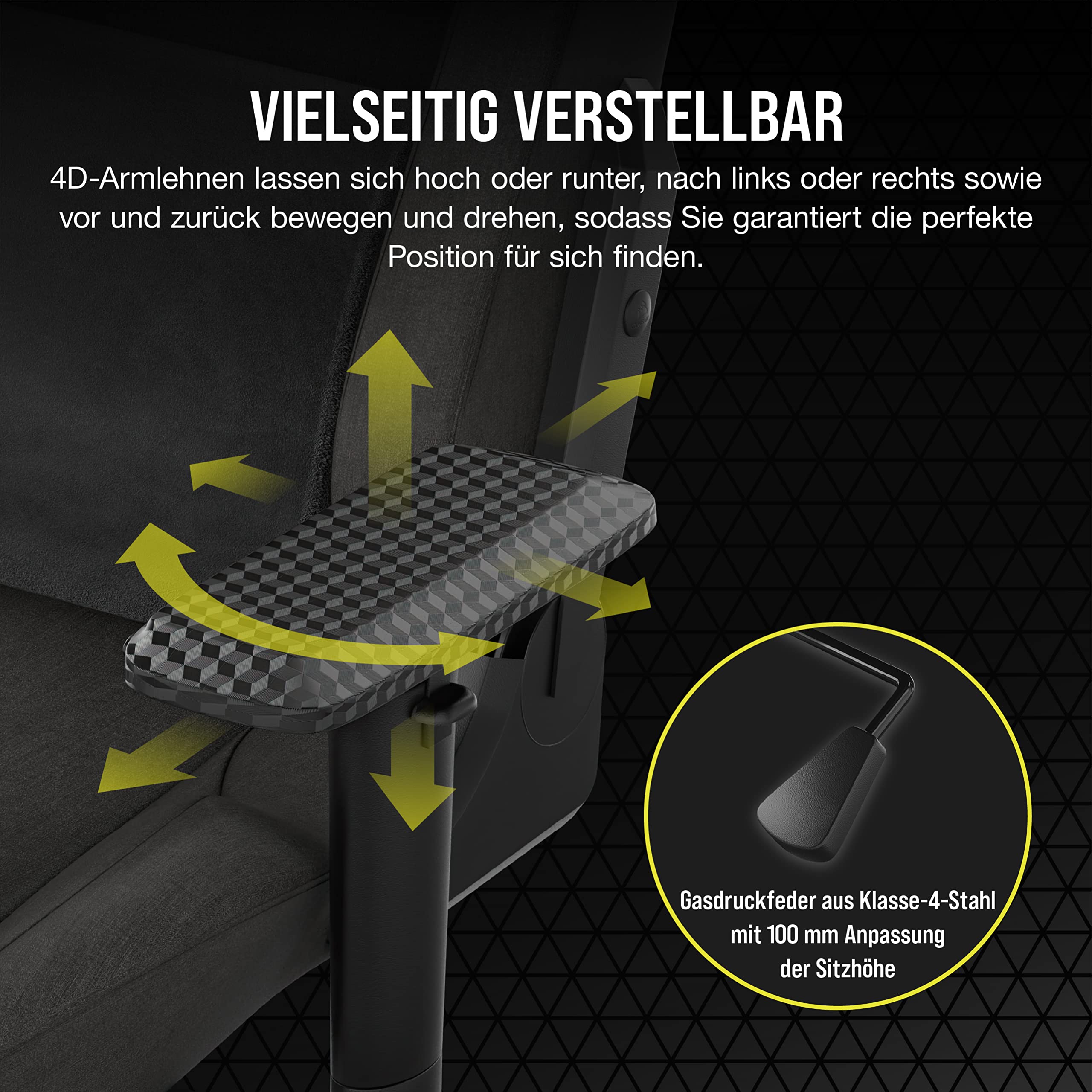 Corsair T3 RUSH Gaming-Stuhl mit Stoffbezug (2023) – Vom Rennsport inspiriertes Design – Bezug aus Weichem – Gepolstertes Nackenkissen – Lendenstütze aus Memory-Schaumstoff – Holzkohle