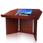 Pyle Rednerpult, Klappbares Tischpodium, Leseständer für Klassen, Lehrer, Redner, Vorlesungen, Ideal für Laptops, Bücher und Lehrmaterialien, 68x39x35cm, Braun, Wood
