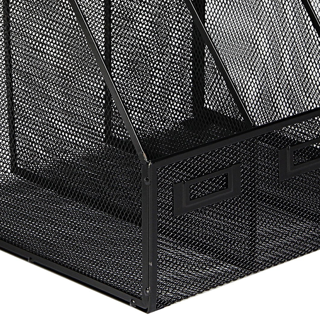 OSCO 3-fach Stehsammler aus Drahtgeflecht, schwarz MR3 BLACK