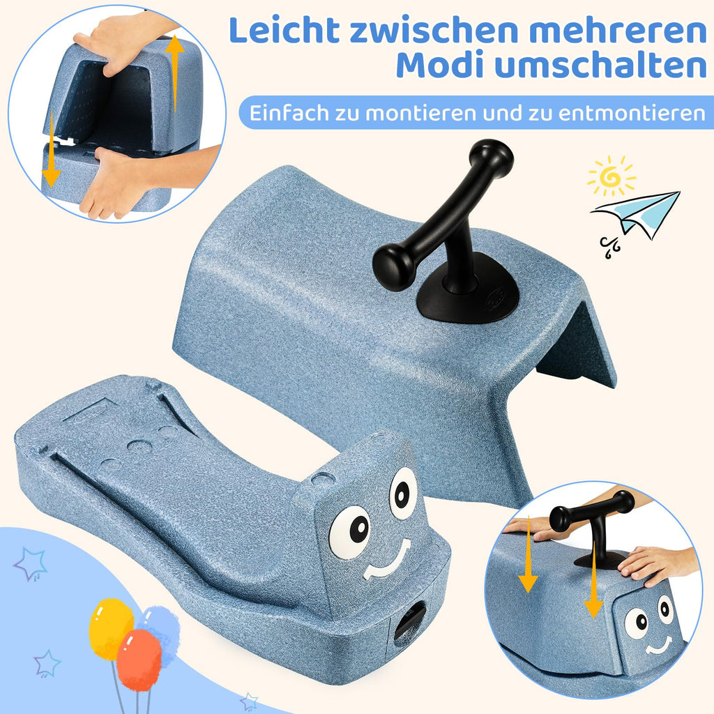 MAMIZO 5 in 1 Rutschauto ab 1 Jahr, Babyrutscher mit 4 PCs 360° Geräuschlose Räder, Babyroller bis 20kg, Babyrollbrett, EPP, Baby Walker, Wippauto, Rutschfahrzeug, Baby Spielzeug Rutschauto, Blau