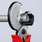 KNIPEX Rohrschneider für Verbund- und Kunststoffrohre verchromt mit Mehrkomponenten-Hüllen 210 mm, 90 25 25