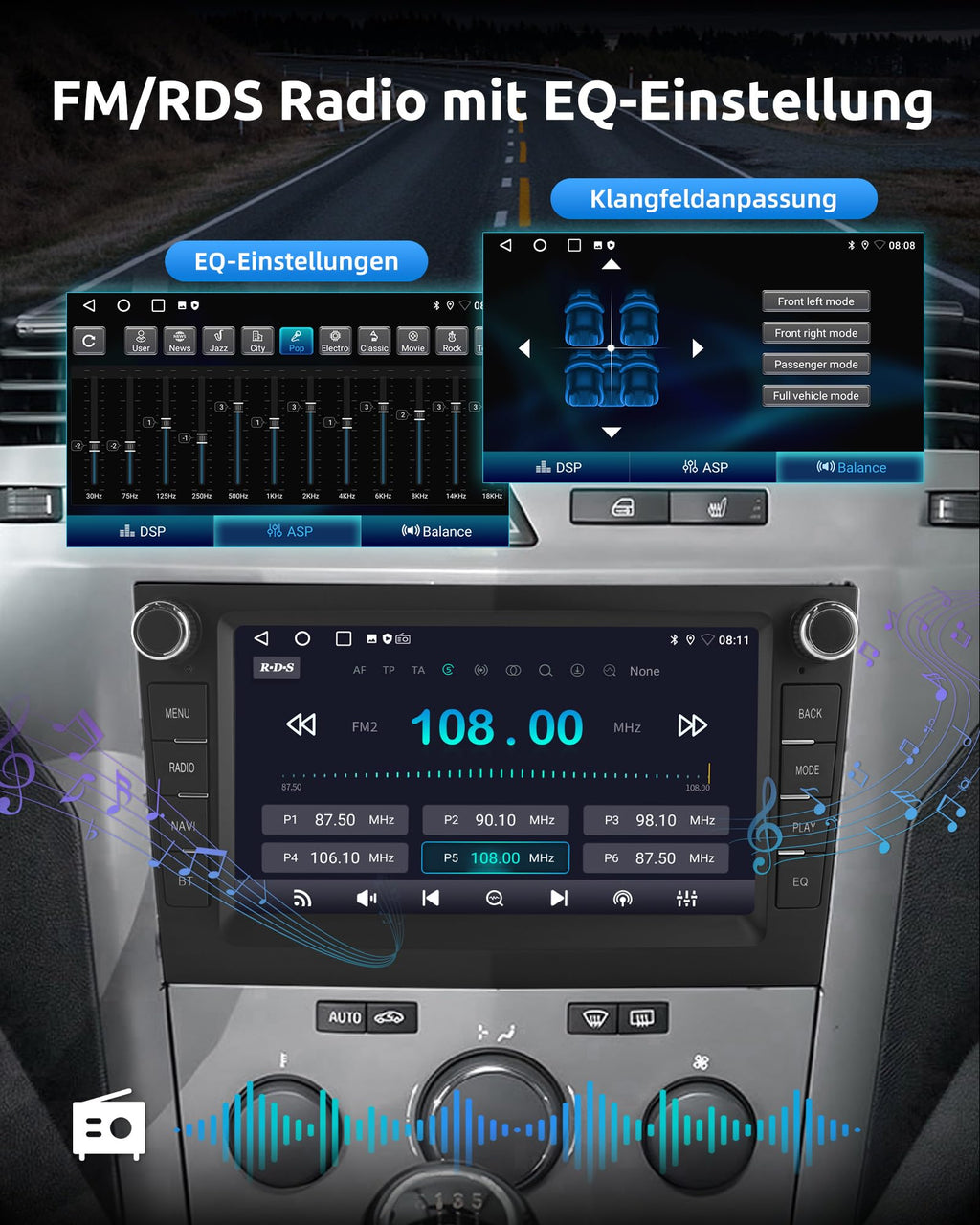 ESSGOO 4+64G Drahtloses Autoradio und Android Auto CarPlay Für Vauxhall Opel Corsa C/D Zafira B Astra G/H Meriva Signum Combo mit 7 Zoll Touchscreen Bluetooth FM RDS GPS WiFi Silber