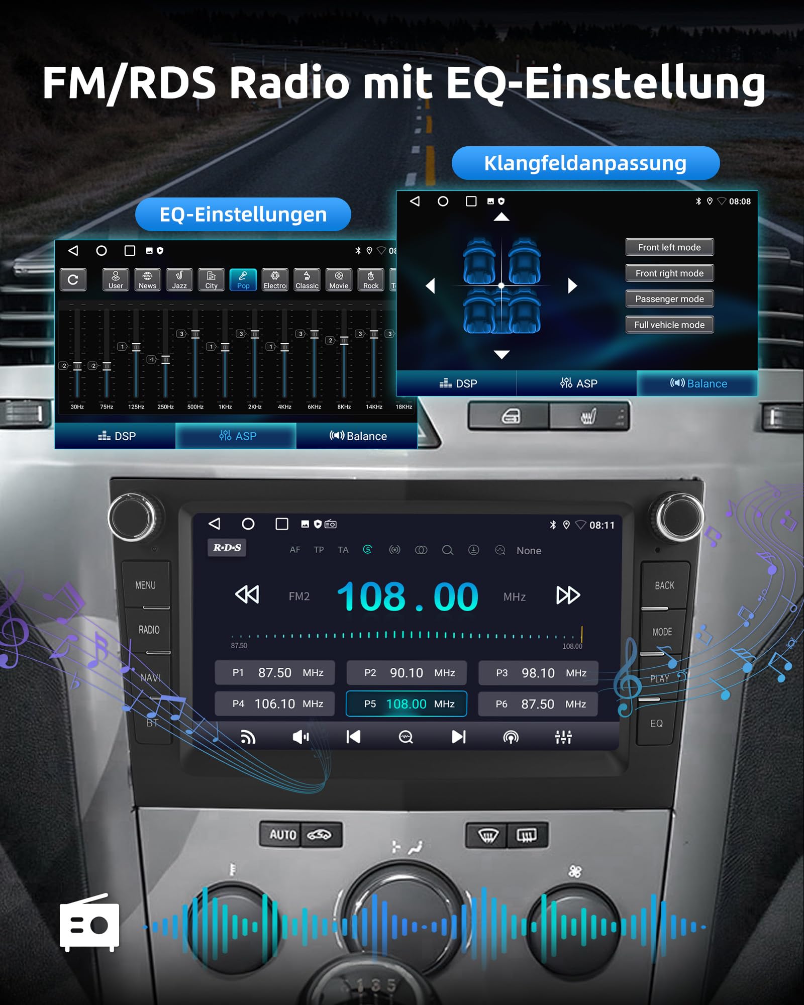 ESSGOO 4+64G Drahtloses Autoradio und Android Auto CarPlay Für Vauxhall Opel Corsa C/D Zafira B Astra G/H Meriva Signum Combo mit 7 Zoll Touchscreen Bluetooth FM RDS GPS WiFi Silber