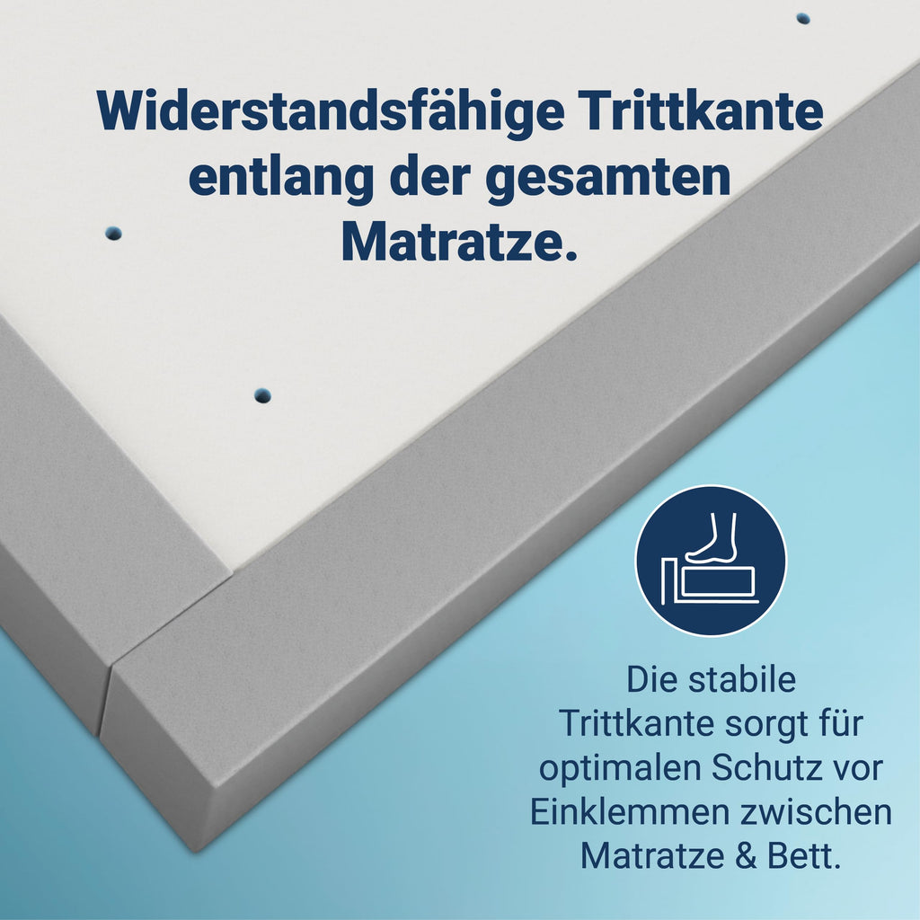 Betten-ABC - Junior Duo - Wendematratze für Babys & Kleinkinder - 70x140 cm - mit Rundum-Trittkante & 2 Seiten - Oeko-TEX-Zertifiziert - Abnehmbarer & waschbarer Aloe Vera-Bezug - Lieferung per Paket