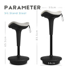 IWMH Ergonomischer Arbeitshocker, Hochverstellbare Stehhilfe, Atmungsaktiver Sitz-Steh-Hocker 360° Drehbar, Ergonomische Stehhocker Büro, Grau (Grau)