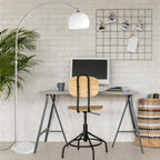 CCLIFE LED E27 Bogenlampe höhenverstellbar Marmorfuß weiß orange Stehlampe Stehleuchte Standleuchte Bogenleuchte Bogenstandleuchte, Farbe:Weiss, höhenverstellbar 130-180cm