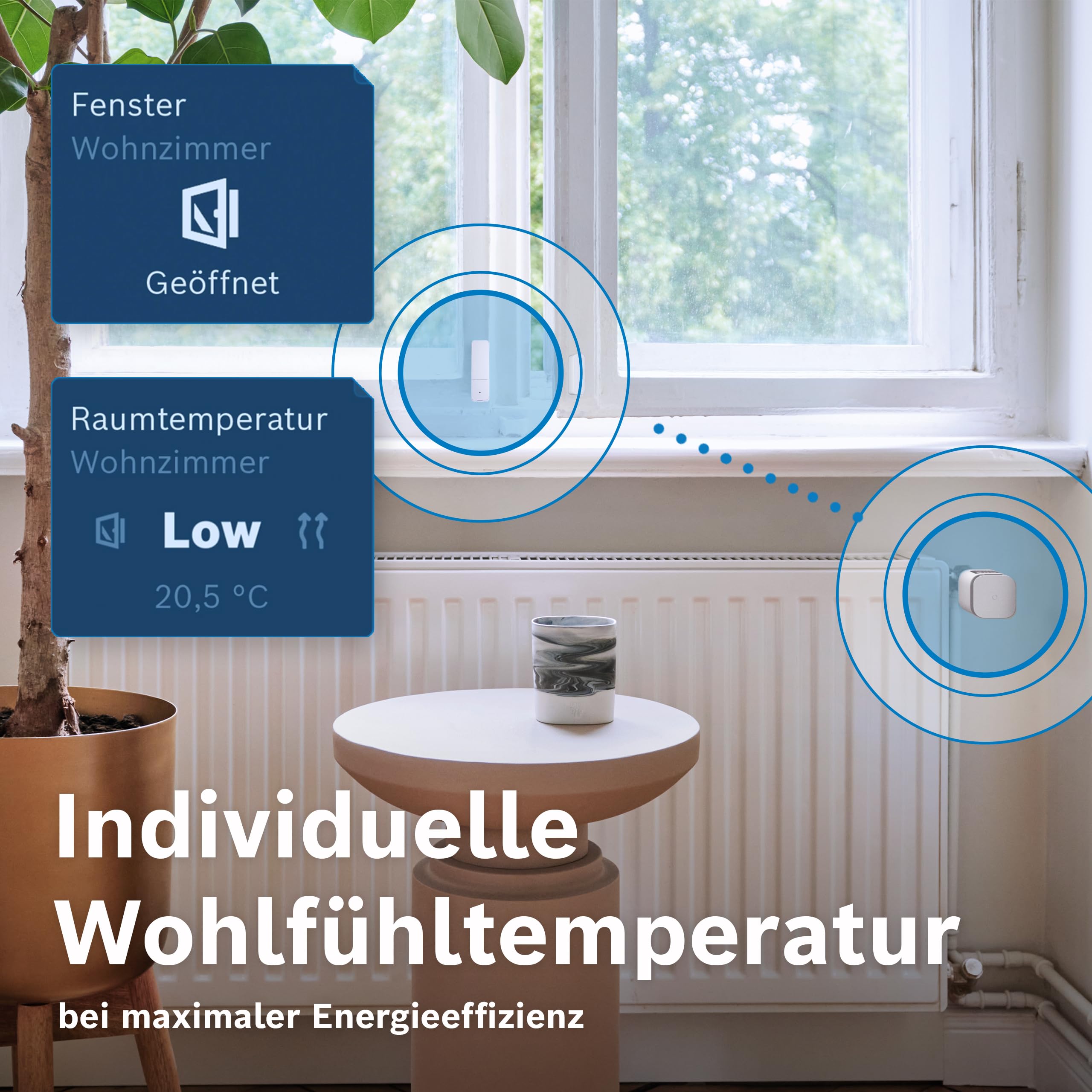 Bosch Smart Home Heizkörperthermostat II [+M], smartes Thermostat, Flexible Nutzung im Bosch Smart Home System oder herstellerübergreifend in Matter Systemen, anthrazit