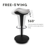 IWMH Ergonomischer Arbeitshocker, Hochverstellbare Stehhilfe, Atmungsaktiver Sitz-Steh-Hocker 360° Drehbar, Ergonomische Stehhocker Büro, Grau (Grau)