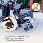 LIONELO Elia Buggy Klein Zusammenklappbar Kinderwagen Bis 15 Kg, Rücken Und Fußstützenverstellung Hinterradbremse, Moskitonetz, Einkaufskorb