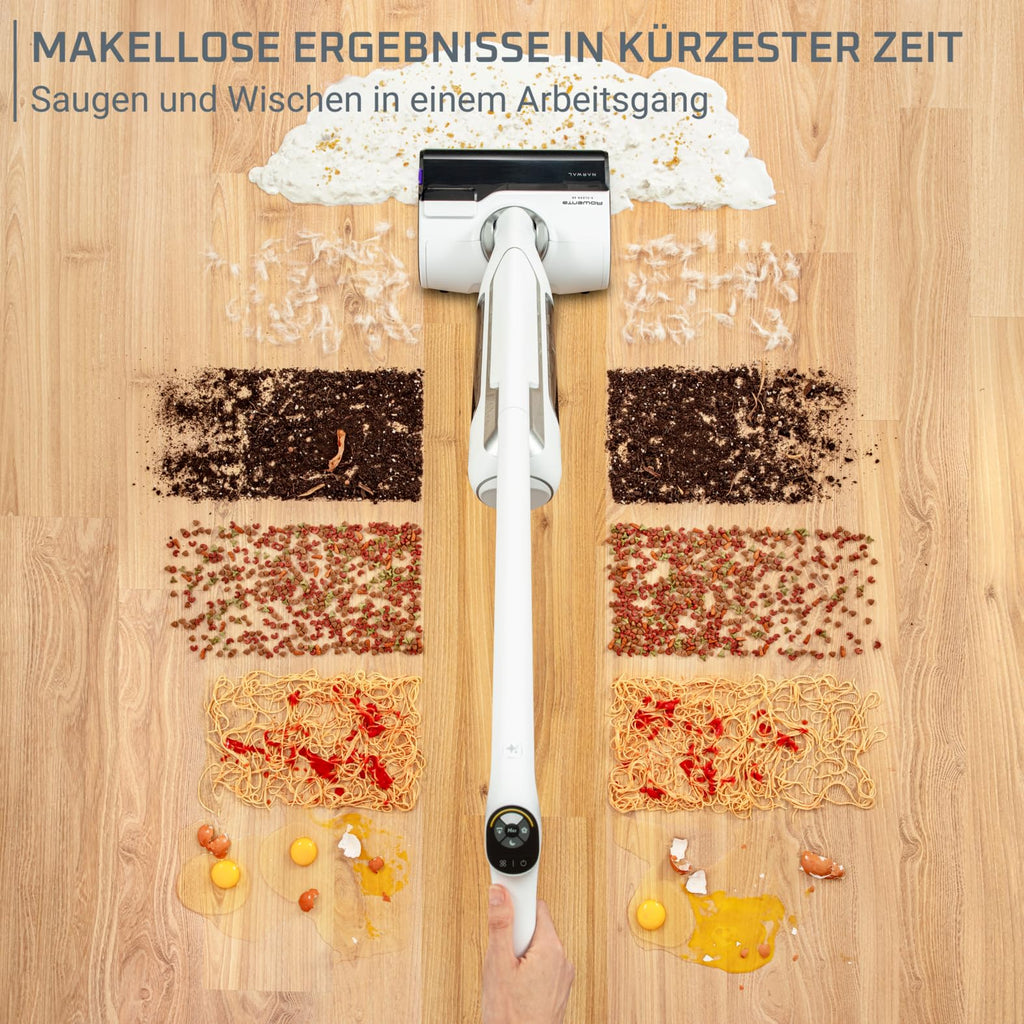 Rowenta X-Clean 10, kabelloser Akku-Nass-Trockensauger, Saugwischer selbstreinigend und -trocknend, Nasssauger Ultraleicht: nur 0,8 kg in der Hand, Waschsauger mit 60 min Laufzeit, weiß, GZ7540WO