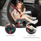 KikkaBoo i-Pop Kindersitzerhöhung Auto Kinder, i-Size, Isofix, 22-36 kg, Gruppe 3, 7-12 Jahre, Autositz Sitzerhöhung, Schwarz