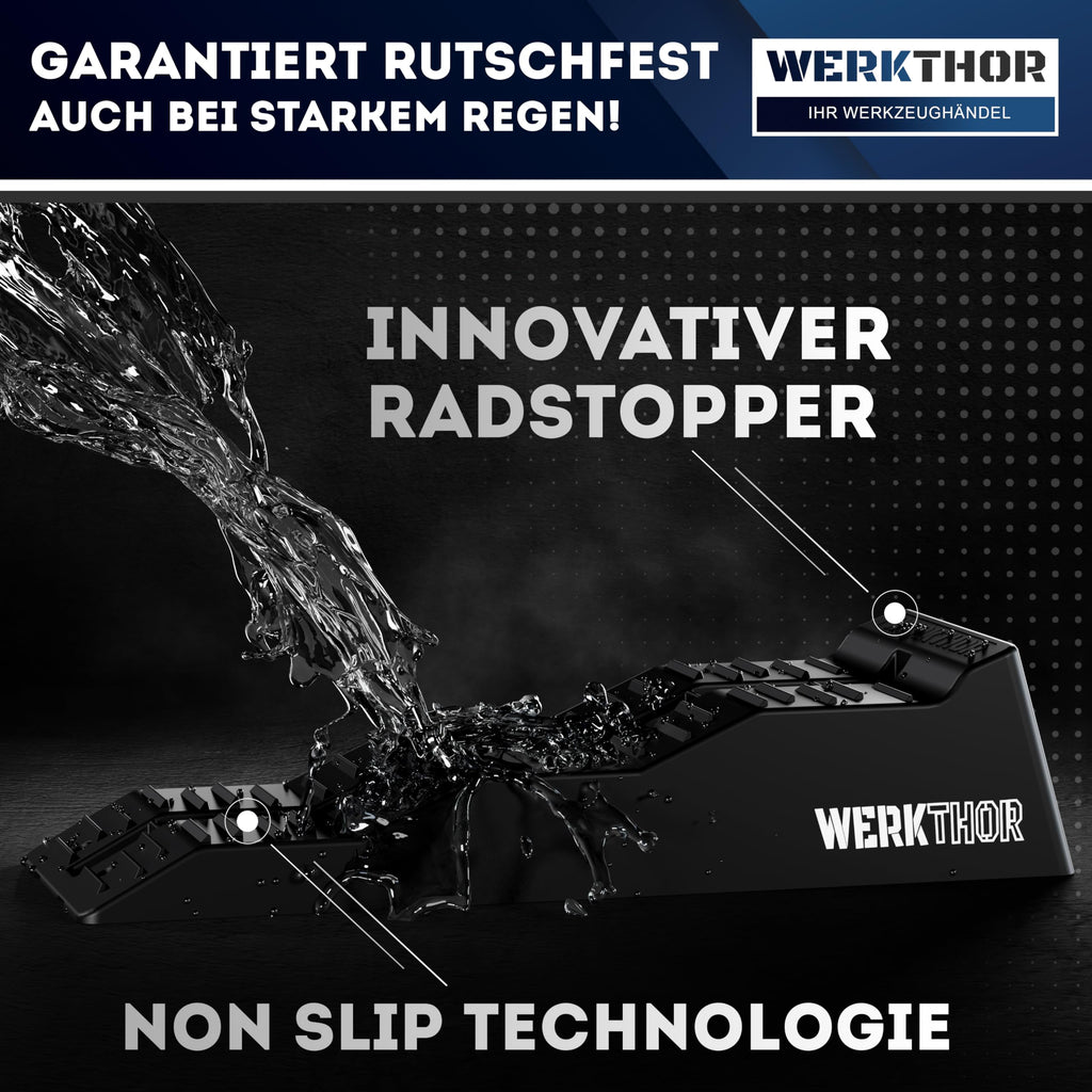 WERKTHOR Auffahrkeile für Wohnmobil - [2er Set] Hochbelastbare Auffahrkeile für maximalen Halt [<5t] - Auffahrkeile für Wohnwagen Wohnmobil & Anhänger - Keile für jeden Untergrund