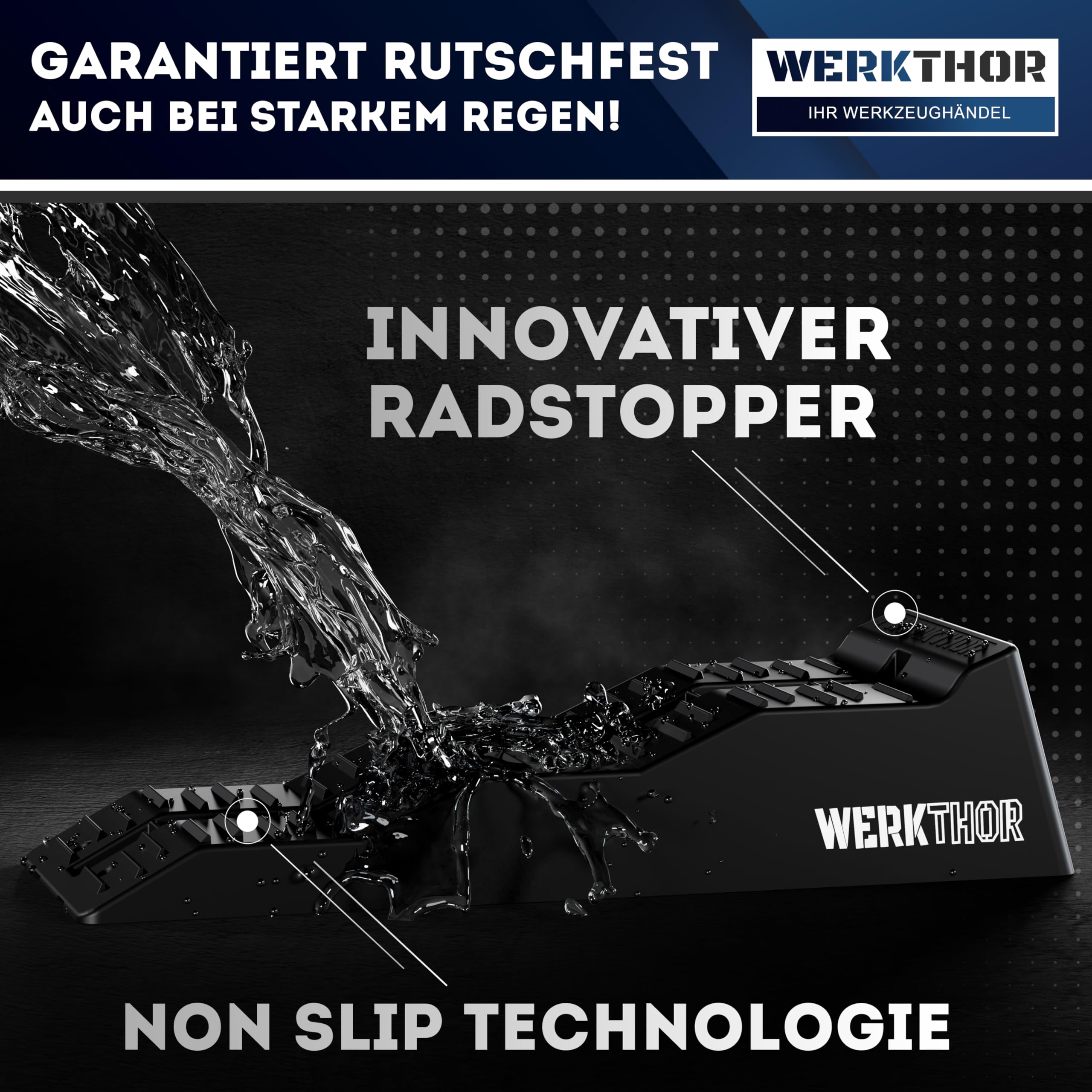 WERKTHOR Auffahrkeile für Wohnmobil - [2er Set] Hochbelastbare Auffahrkeile für maximalen Halt [<5t] - Auffahrkeile für Wohnwagen Wohnmobil & Anhänger - Keile für jeden Untergrund
