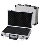 PeakTech Alukoffer P 7260 – abschließbarer Universal-Transportkoffer mit Würfelschaumstoff – tragbarer Fotokoffer – robuster Alu Koffer mit Schutz vor Regen und Staub – groß (370 x 230 x 80mm)