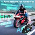 Motorrad Helm Headset mit Kamera, Moman H4C mit 【1080P Kamera】120° Weitwinkel 360° Aufnahme mit 32G TF Karte Motorcycle Helmet Kopfhörer HiFi Stereo für eine Person AI Voice Assitant IPX6 Wasserdicht
