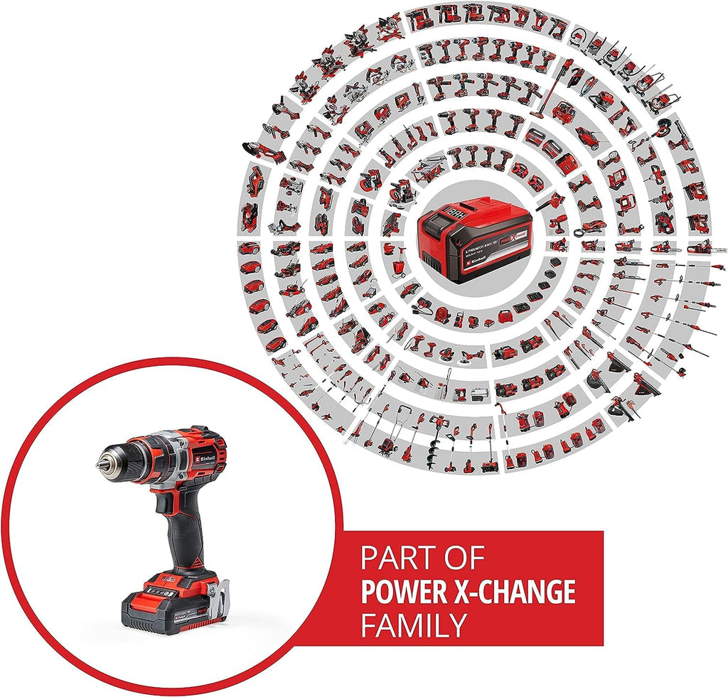 Einhell Professional Akku-Schlagbohrschrauber TP-CD 18/50 Li-i BL Kit Power X-Change (18 V, Brushless, 50 Nm, Schlagbohrfunktion, inkl. 2x 2,0 Ah Akkus + Ladegerät)