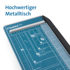 Dahle 502 Papierschneider (DIN A4, für Papier, Etiketten, Fotos, 8 Blatt Schneidleistung) Blau