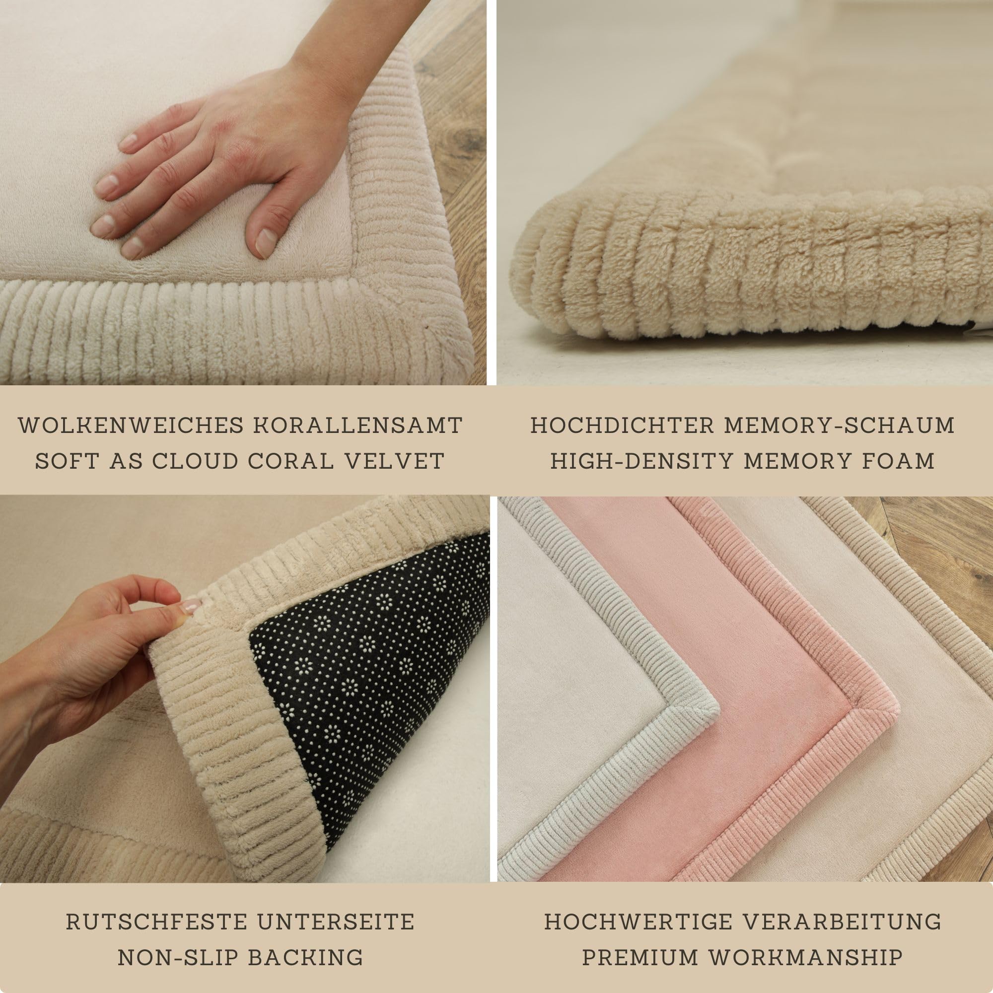 Hakuna Matte Wolkenweiche Spielmatte Baby 200x150x2,5cm, beige – Teppich für Kinderzimmer mit hochwertigem Memory-Schaum – Krabbelmatte Baby mit Rutschfester Unterseite – Krabbeldecke, Tatami Matte