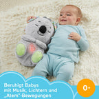 Fisher-Price Schlummer-Koala mit Sanfter Musik, Licht & Rhythmischen Atembewegungen, Koala Kuscheltier, Baby Spielzeug, Nachtlicht mit Musik für Babys, Baby Erstausstattung, für Neugeborene 0+, HBP87